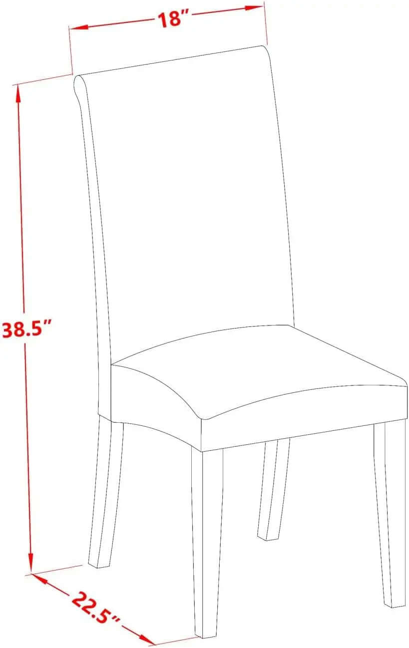 Boston 5-Piece Kitchen Set: 42" Round Dining Table with Four Blue Linen Parsons Chairs in Cappuccino Finish